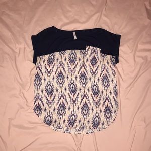 cute feather print blouse